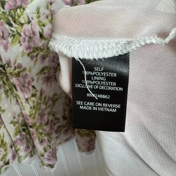 Torrid Peplum Chiffon White Floral Flutter Sleeve Blouse 3X E36 - Picture 6 of 10